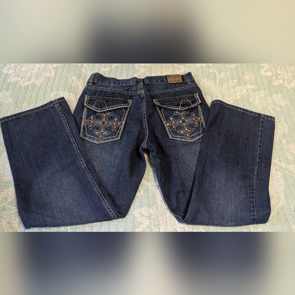 Flypaper no stretch jeans with embellished back pockets. Size 32x30**